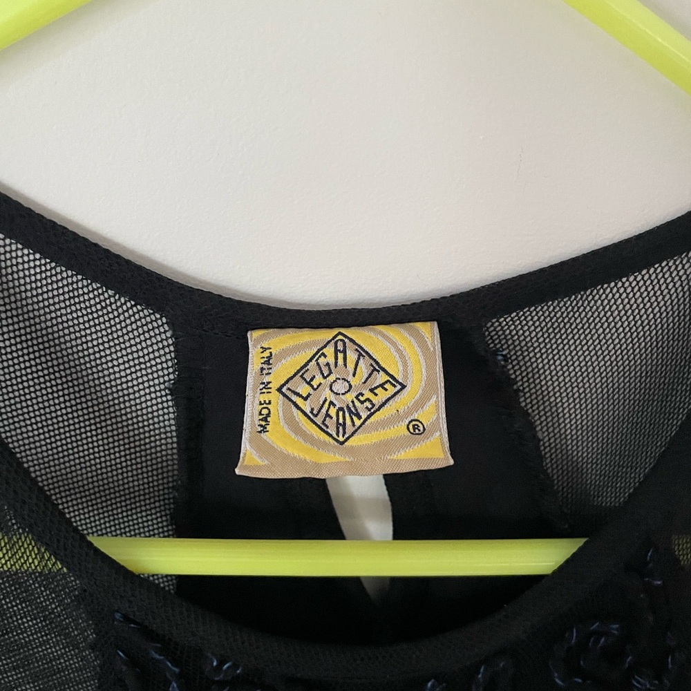 Black Mesh Maxi Dress by Legatte Jeans Italy